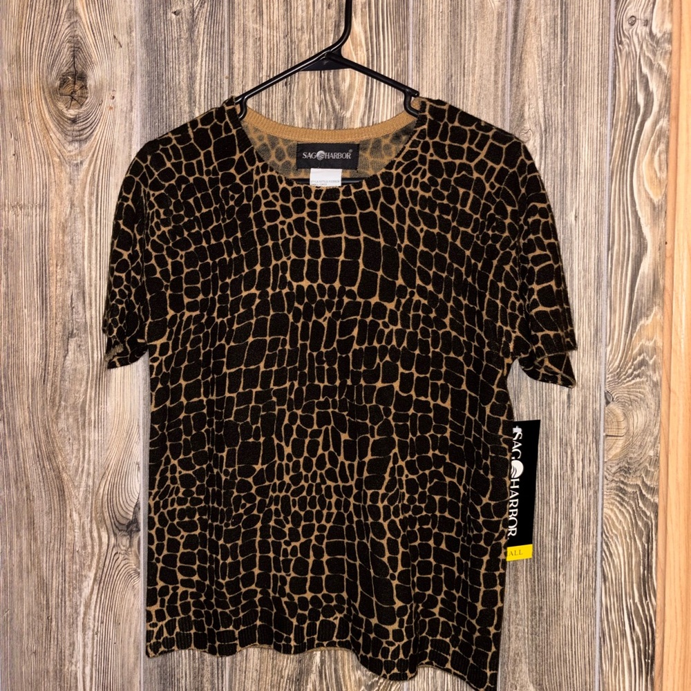Sag Harbor Leopard Print Blouse